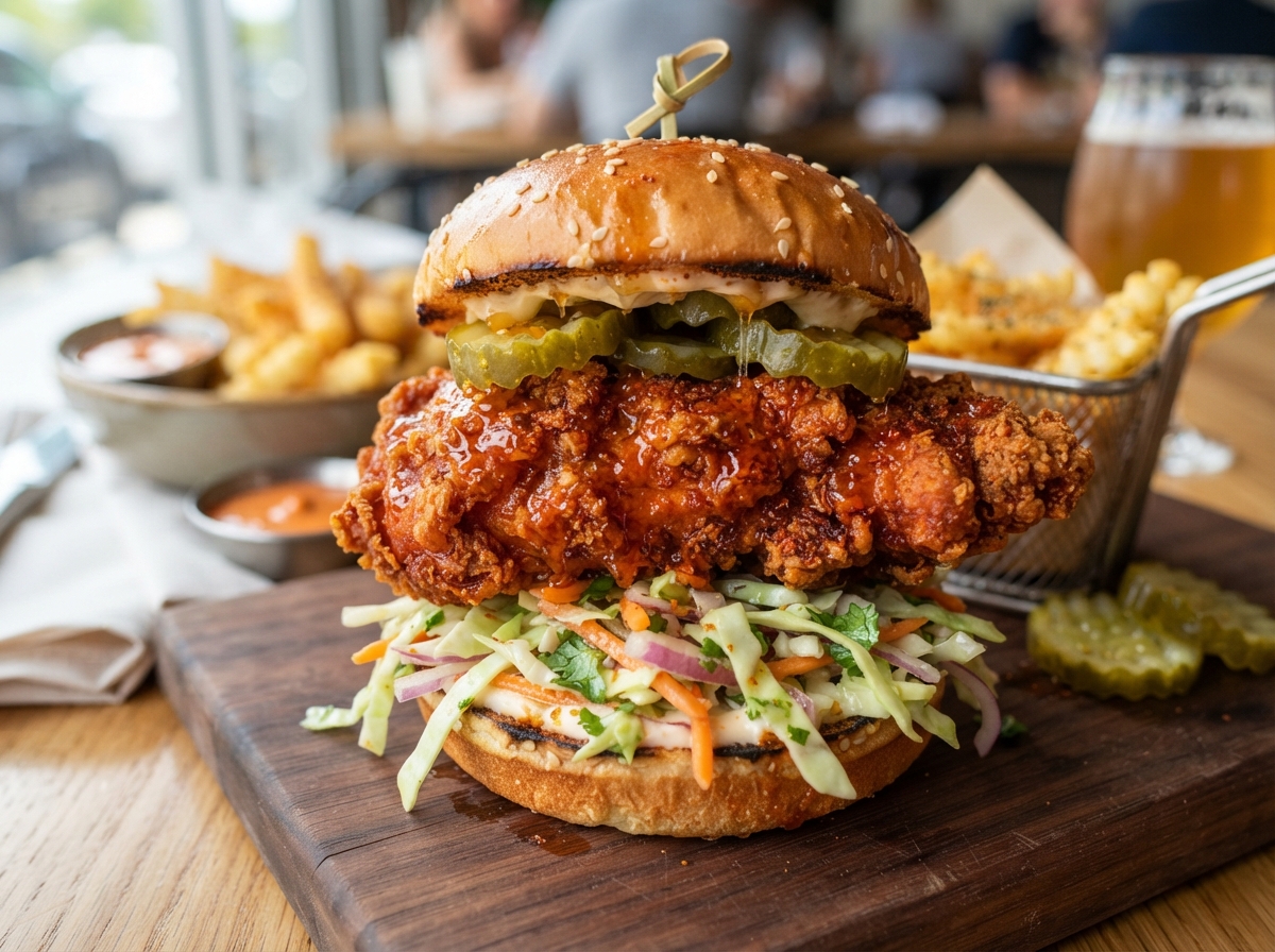 Hot Honey Nashville Crunch Chicken Burger